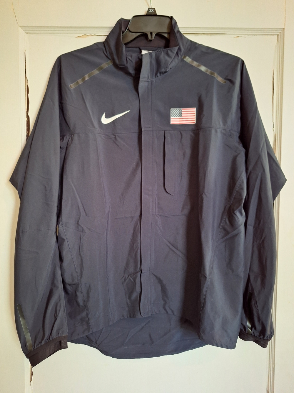 Nike Sportswear Team USATF Olympic Full Zip Windbreaker Jacket Blue Sz L